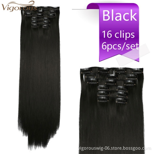 Vigorous Clip in Hair Extensions Drawstring Ponytail With Clip In Synthetic Hair Extension Women Hairpiece Straight Wrap